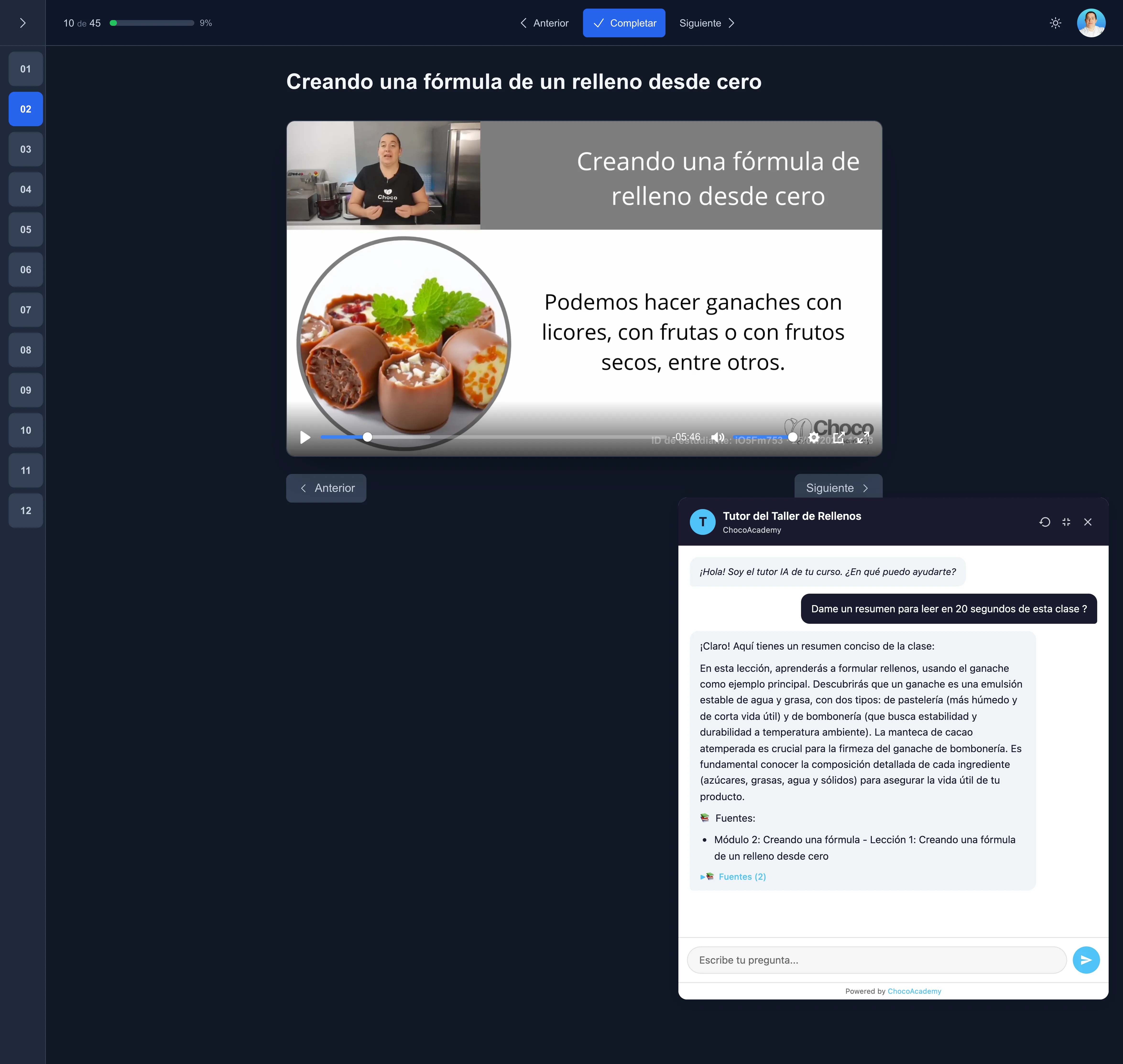 Asistente de Lectico en producción — ChocoAcademy